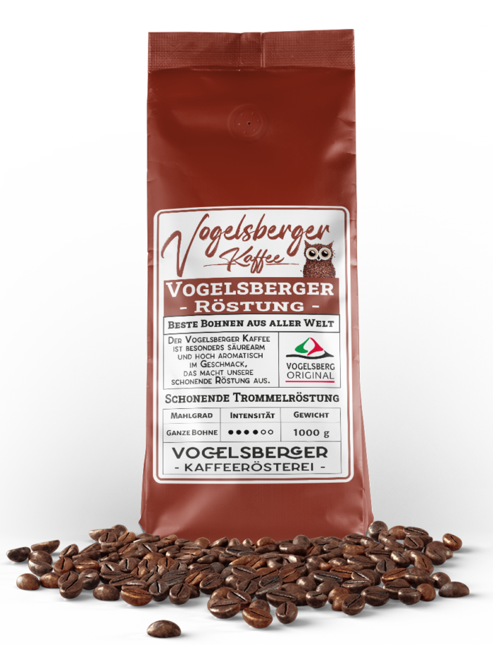 Unser Vogelsberger Kaffee wird täglich frisch im schonenden Trommelröstverfahren von Hand geröstet.